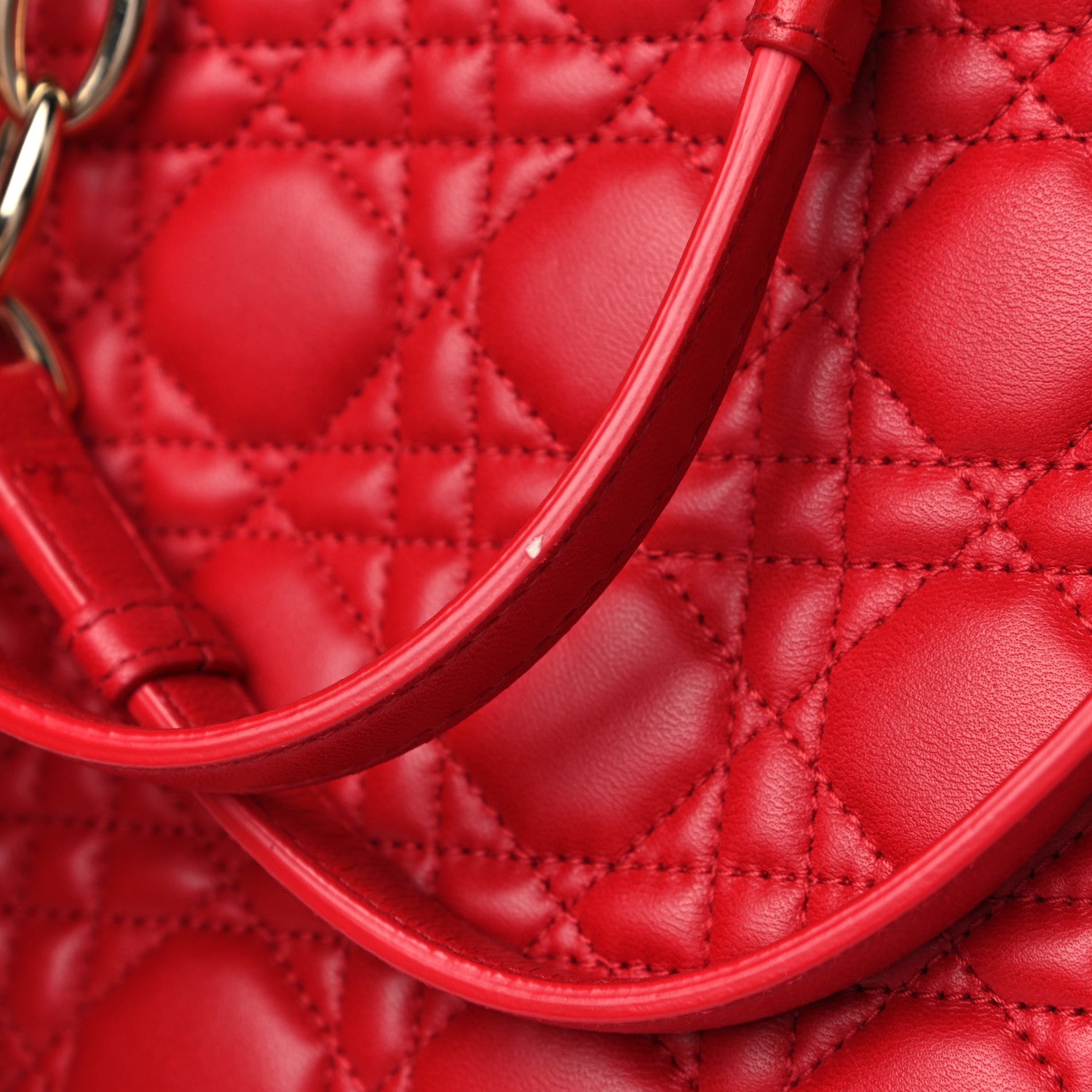 Christian Dior Lambskin Cannage Large Dior Soft Shopping Tote Red 12 of 14