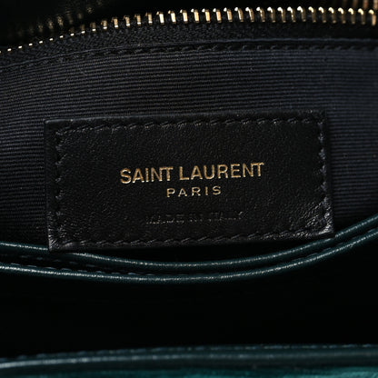 Saint Laurent Velvet Y Quilted Monogram Toy Loulou Crossbody Bag Dark Ottanio 7 of 12