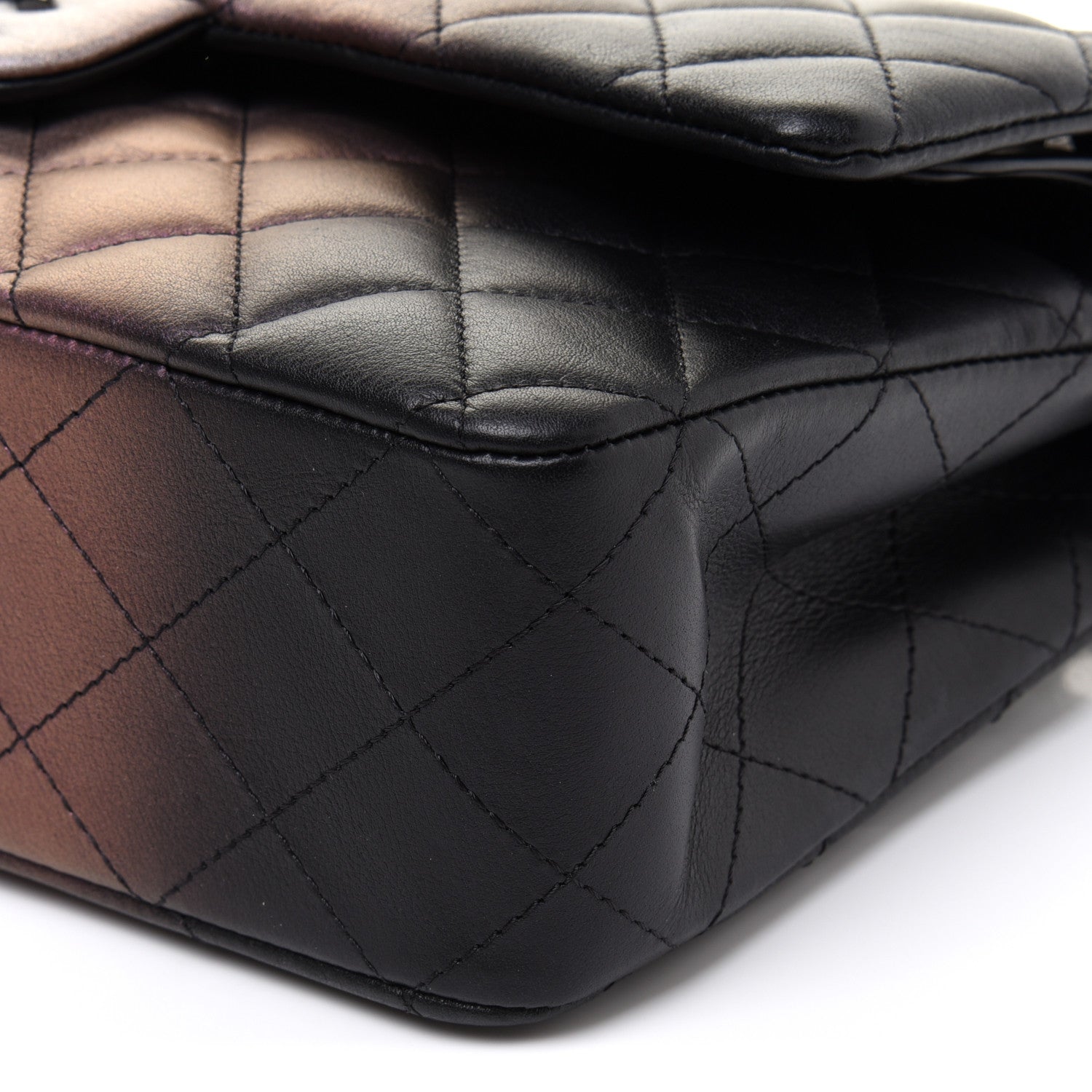 Chanel Calfskin Quilted Ombre Medium Double Flap Black 10 of 12