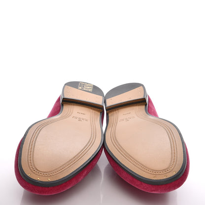 Gucci Velvet Horsebit Womens Jordaan Loafers 36.5 Light Raspberry Rose 5 of 7