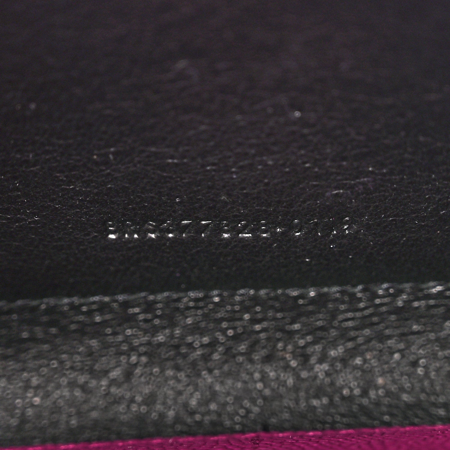 Saint Laurent Grain De Poudre Matelasse Chevron Monogram Chain Wallet Dark Grape 7 of 13