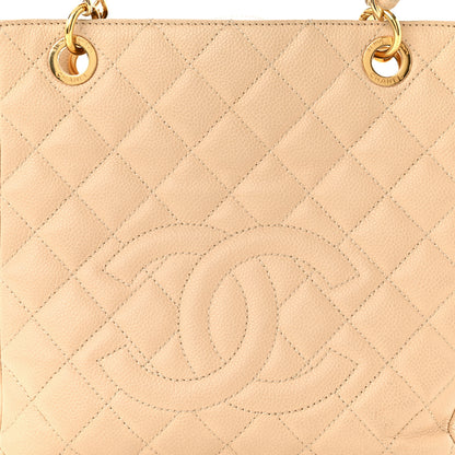 Chanel Caviar Quilted Petit Shopping Tote PST Beige Clair 8 of 11