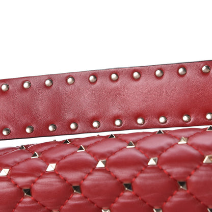 Valentino Garavani Lambskin Large Rockstud Spike Shoulder Bag Red 9 of 11