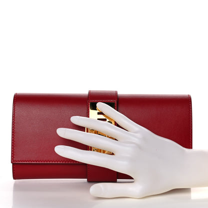 Hermes Tadelakt Medor 23 Clutch Rouge Vif 2 of 13
