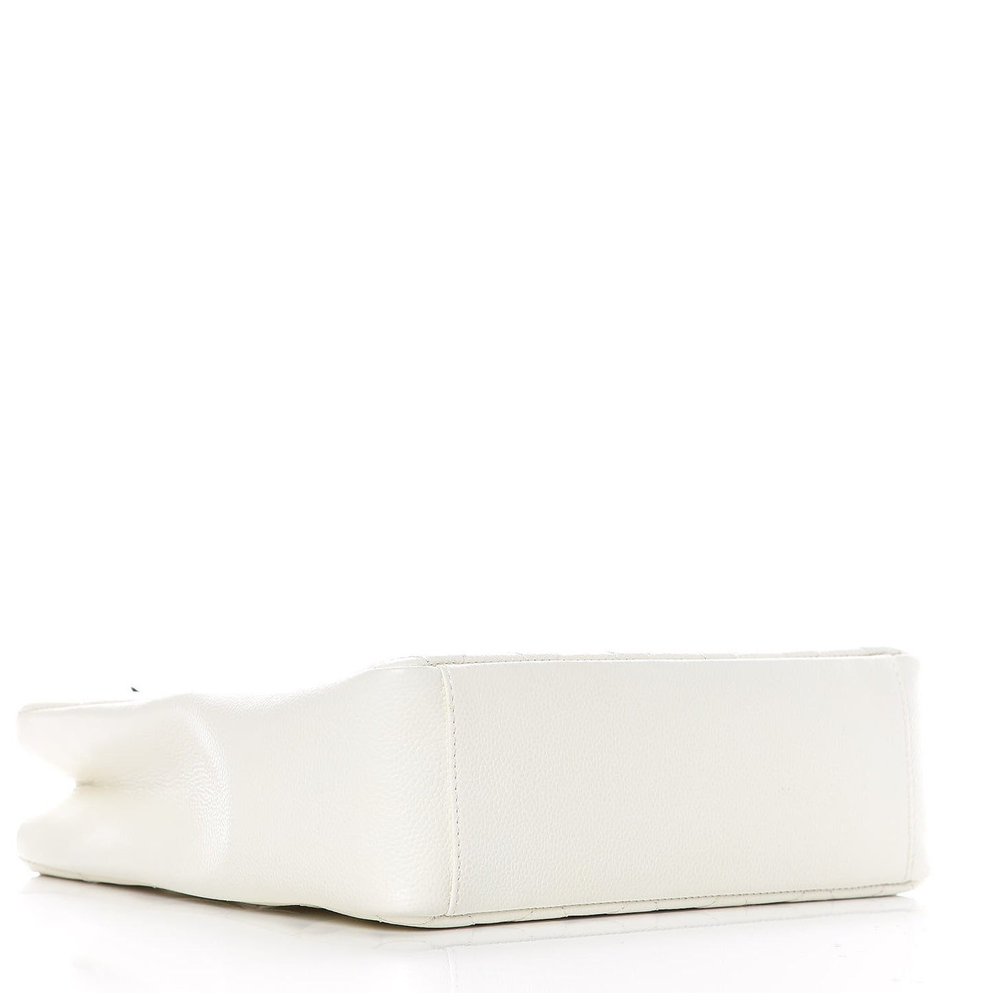 Caviar Quilted Petit Shopping Tote PST White
