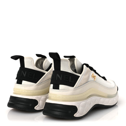 Chanel Velvet Calfskin Mixed Fibers CC Sneakers 38 White 38 Ivory Black 5 of 11