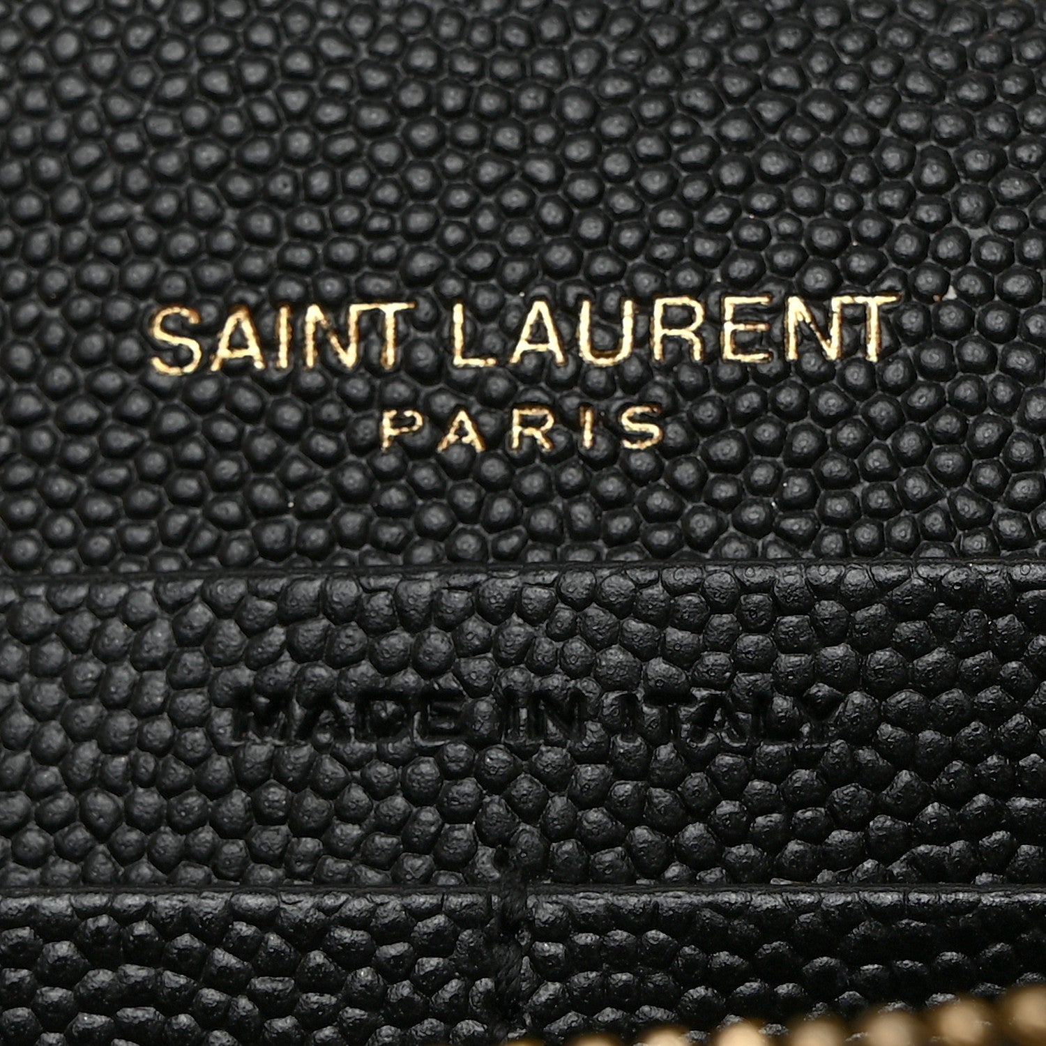 Saint Laurent Grain De Poudre Matelasse Chevron Monogram Chain Wallet Black 6 of 10