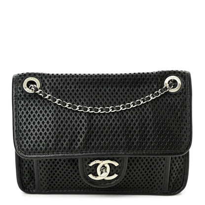 Chanel Metallic Perforated Calfskin Small Up In The Air Flap Black 1 of 10