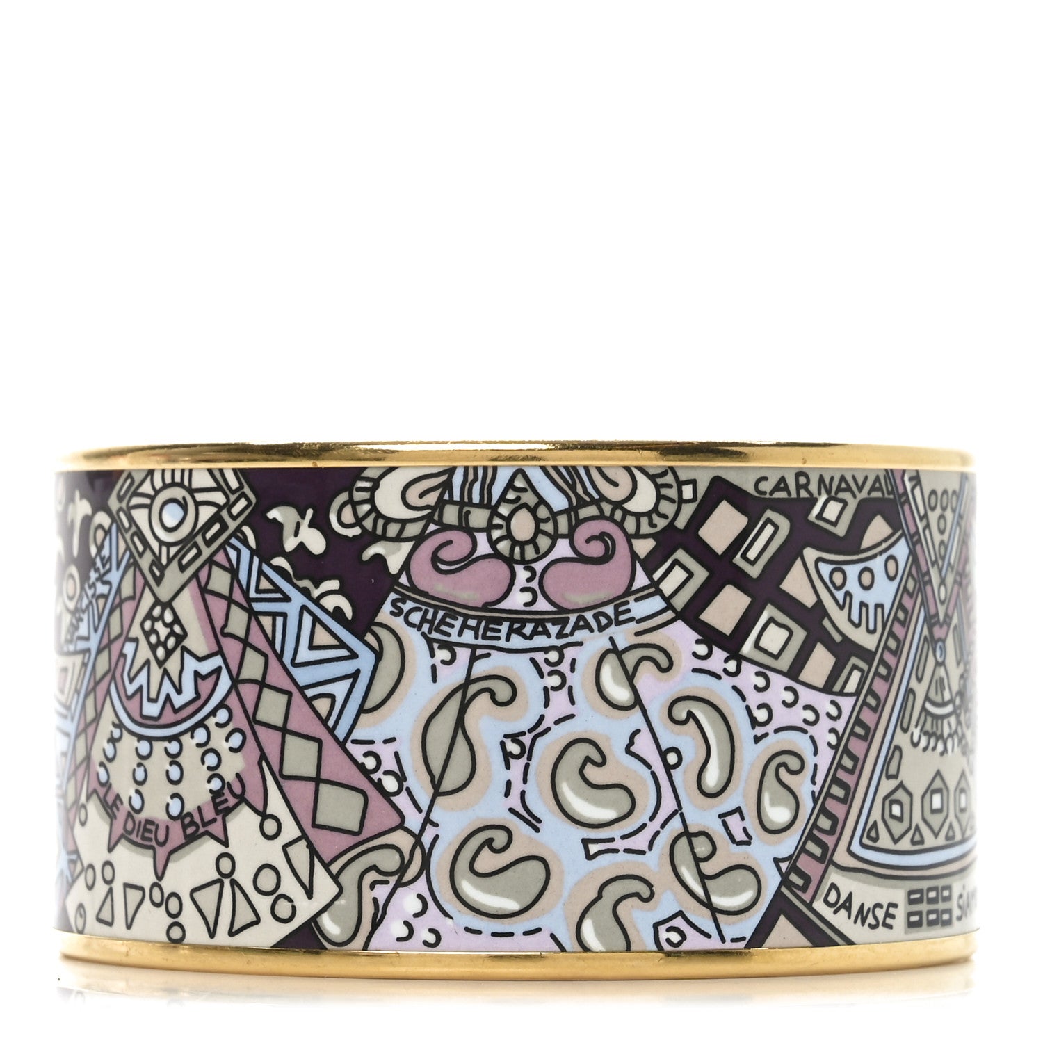 Hermes Enamel Printed Extra Wide Bracelet 65 1 of 5