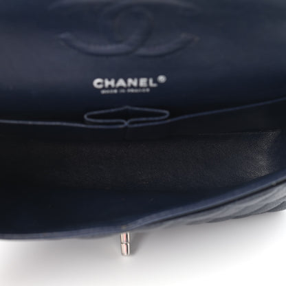 Chanel Caviar Quilted Medium Double Flap Dark Blue 5 of 9