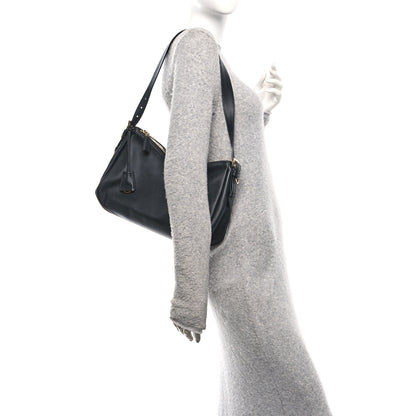 Prada Soft Calfskin Large Aimée Shoulder Bag Black 3 of 9