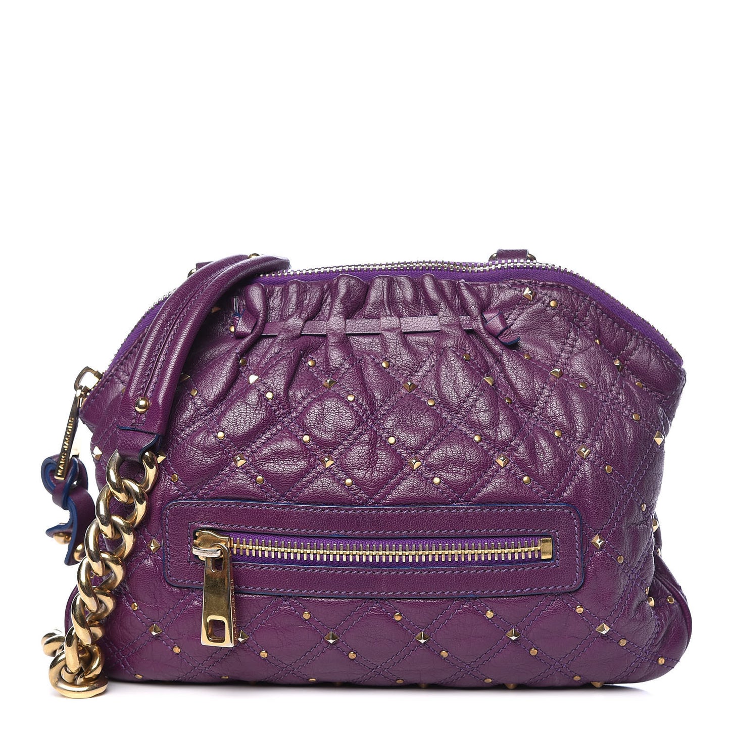 Calfskin Quilted Stardust Shoulder Bag Purple