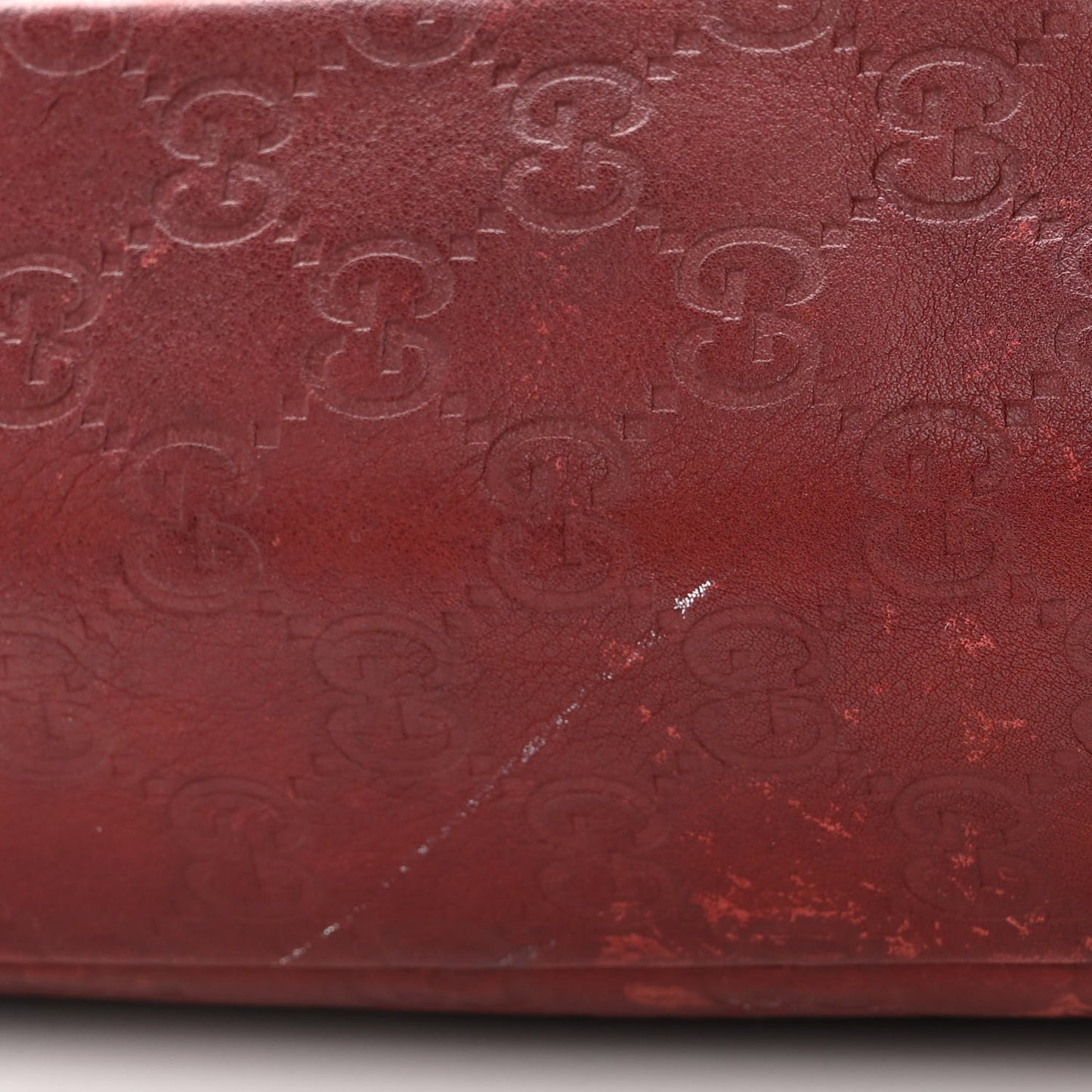 Guccissima Medium Horsebit Chain Hobo Red