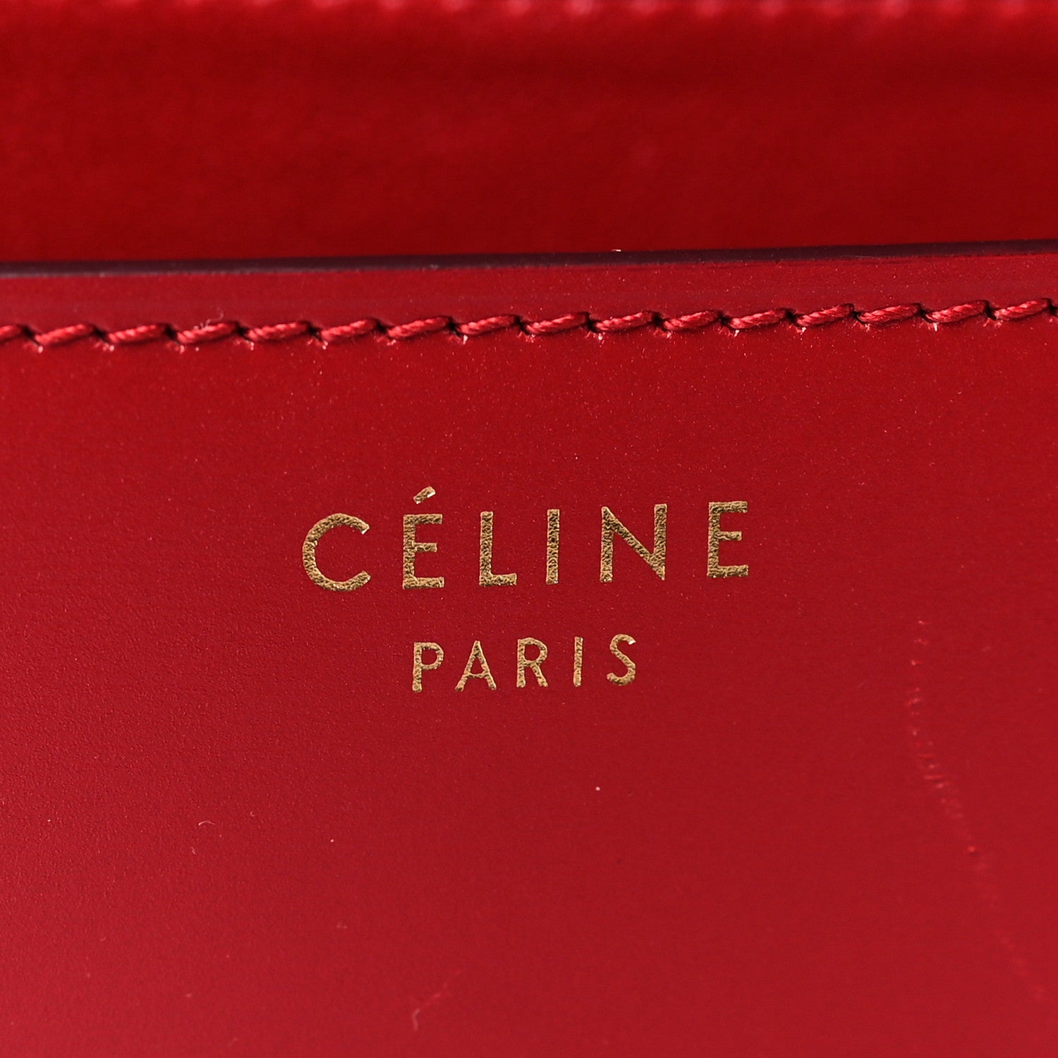 Celine Box Calfskin Medium Classic Box Flap Bag Red 6 of 10