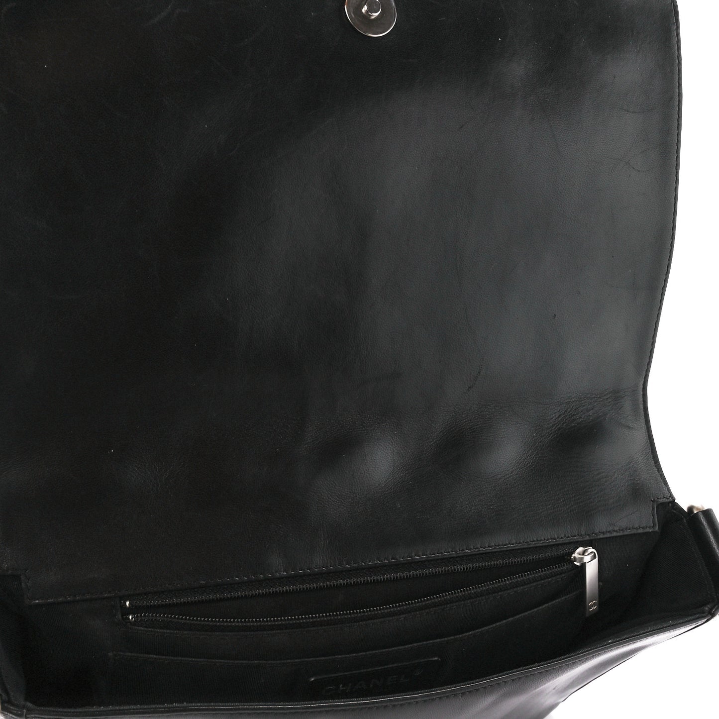 Lambskin Patent Cube CC Flap Black
