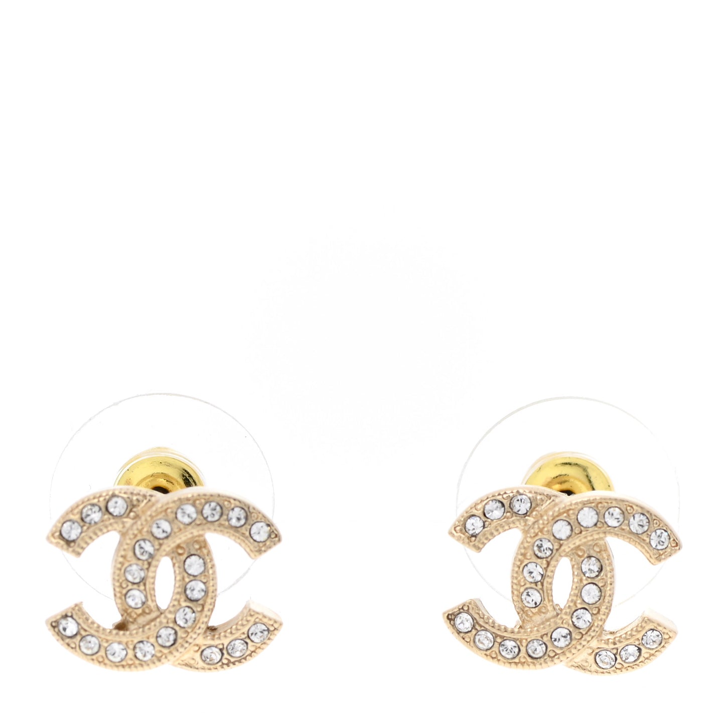Crystal Timeless CC Earrings Light Gold