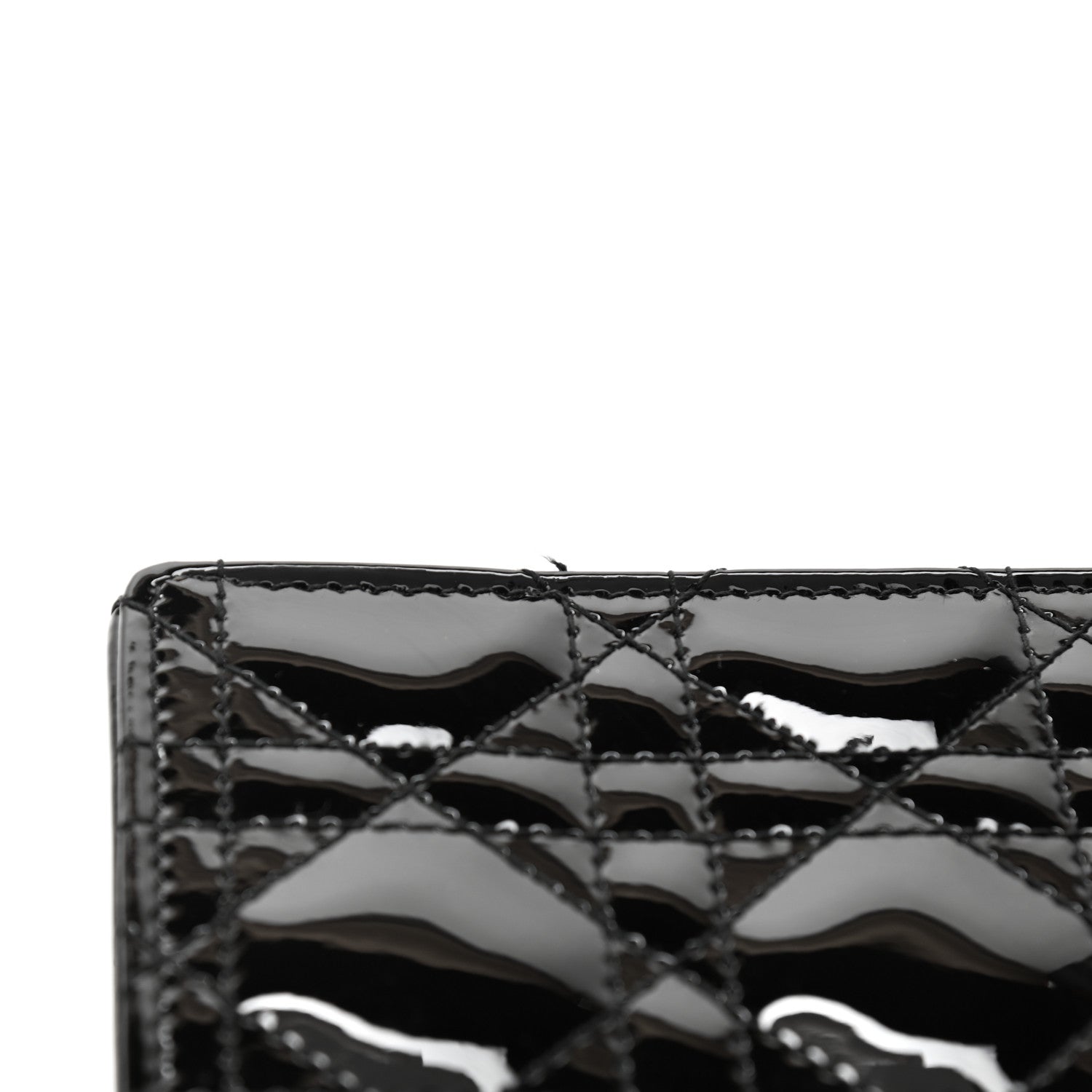 Christian Dior Patent Cannage Lady Dior Chain Wallet Black 10 of 11