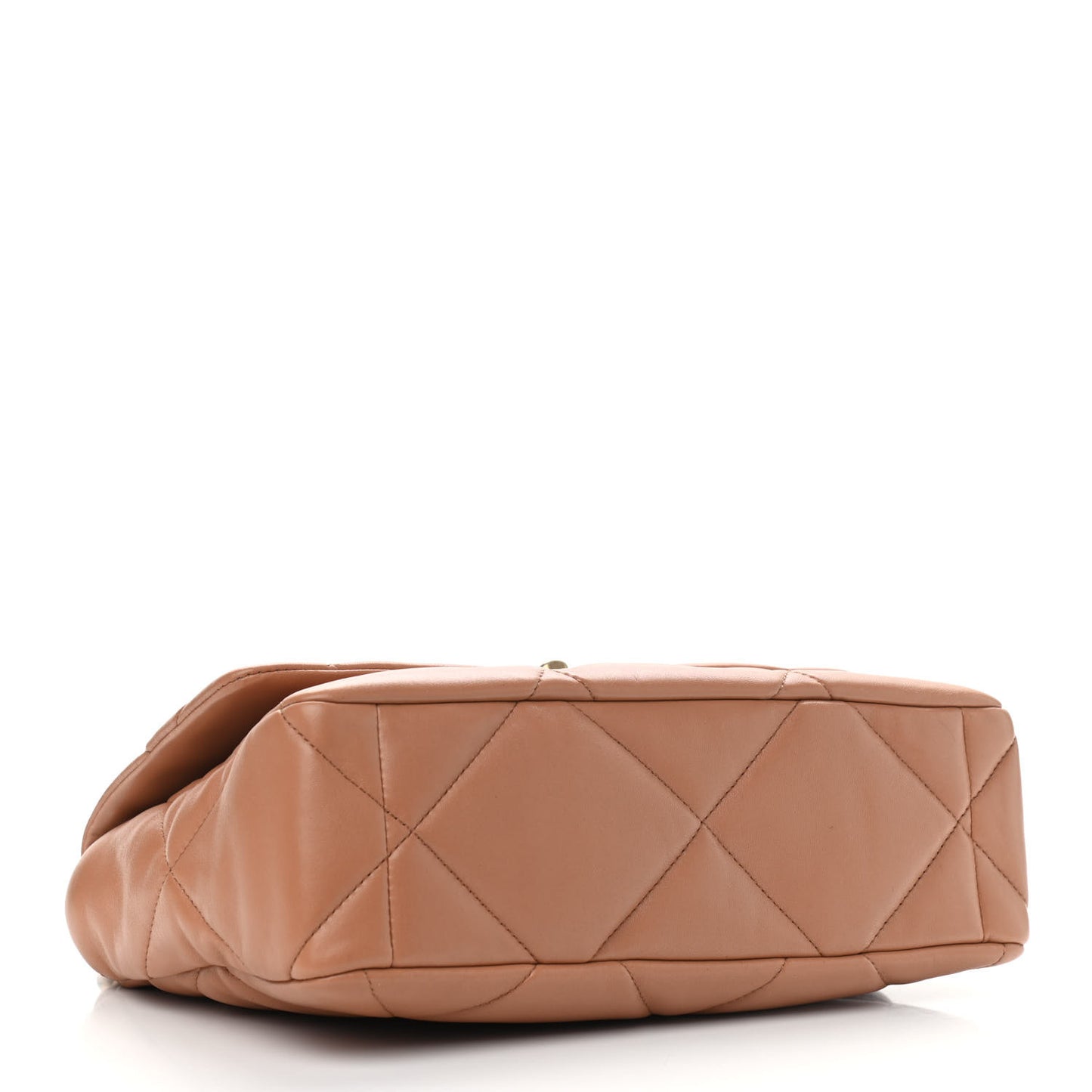Lambskin Quilted Large Chanel 19 Flap Brown