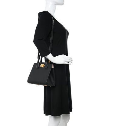 Salvatore Ferragamo Calfskin Small The Studio Box Bag Black 2 of 10