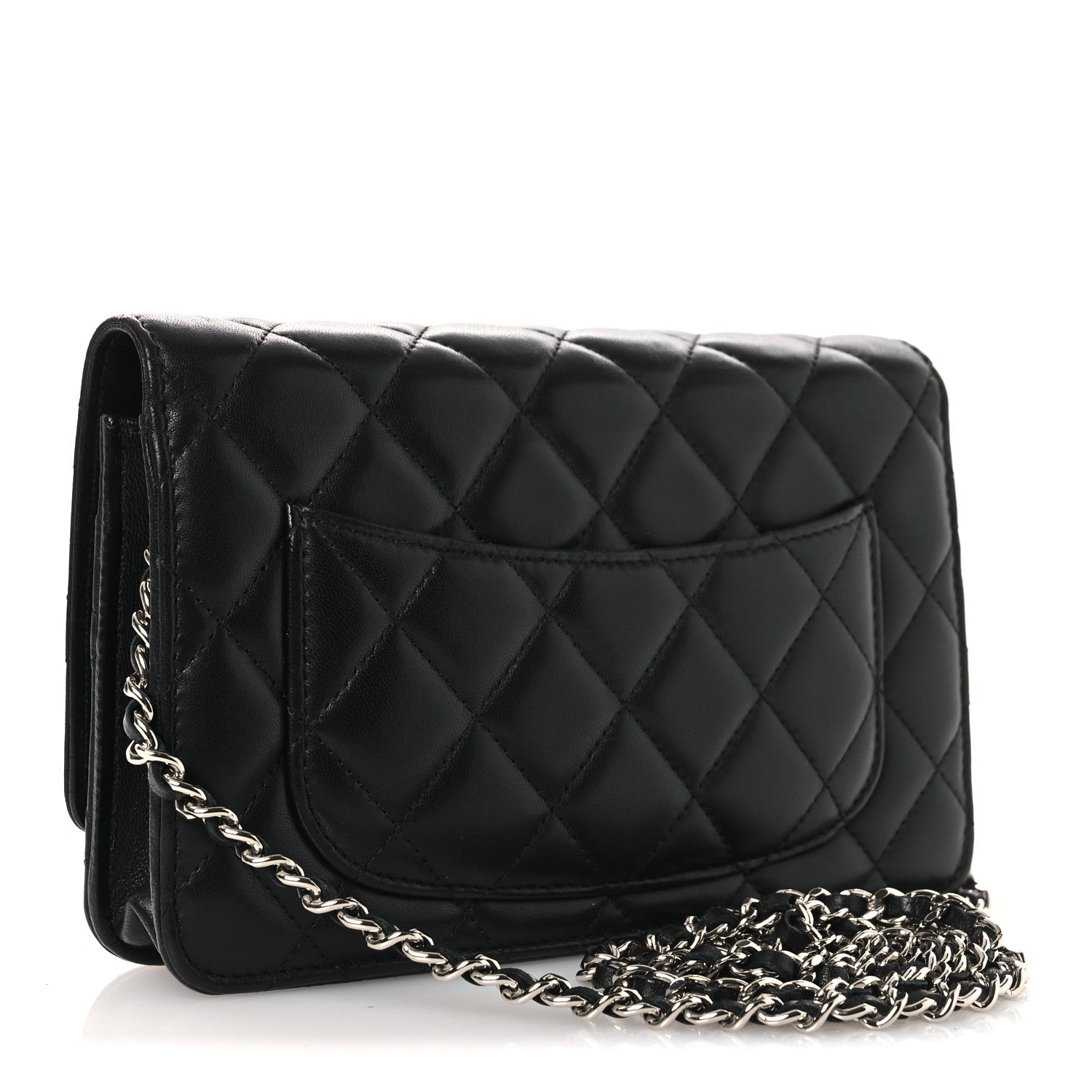 Chanel Lambskin Quilted Wallet On Chain WOC Black 3 of 22