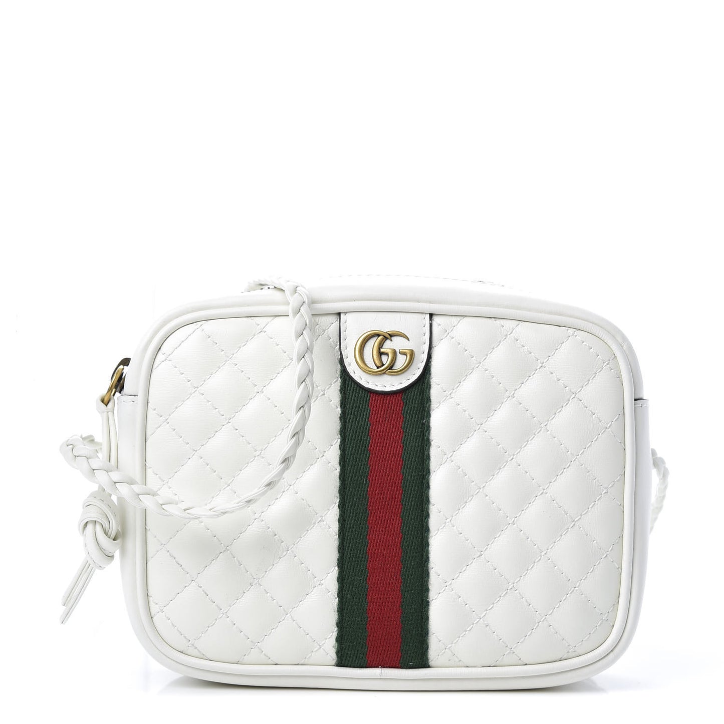 Calfskin Web Trapuntata Mini Shoulder Bag Off White