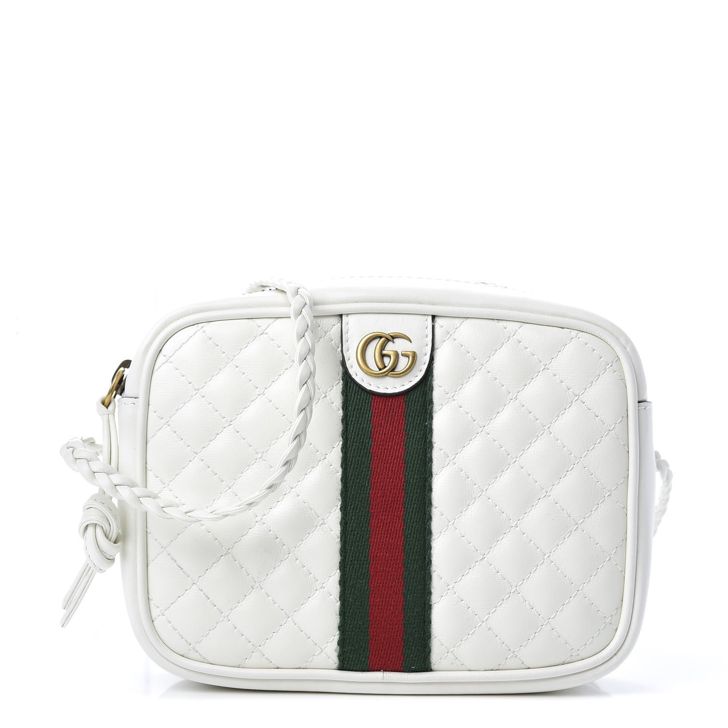 Gucci Calfskin Web Trapuntata Mini Shoulder Bag Off White 1 of 13