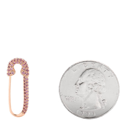 Anita Ko 18K Rose Gold Pink Sapphire Safety Pin Earring 2 of 4