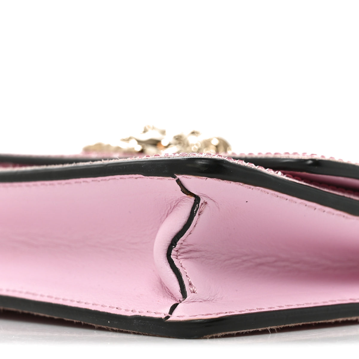Versace Vitello Crystal Palazzo Evening Bag Pink 9 of 9