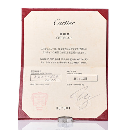 Cartier 18K White Gold 5.5mm LOVE Ring 59 8.75 5 of 5