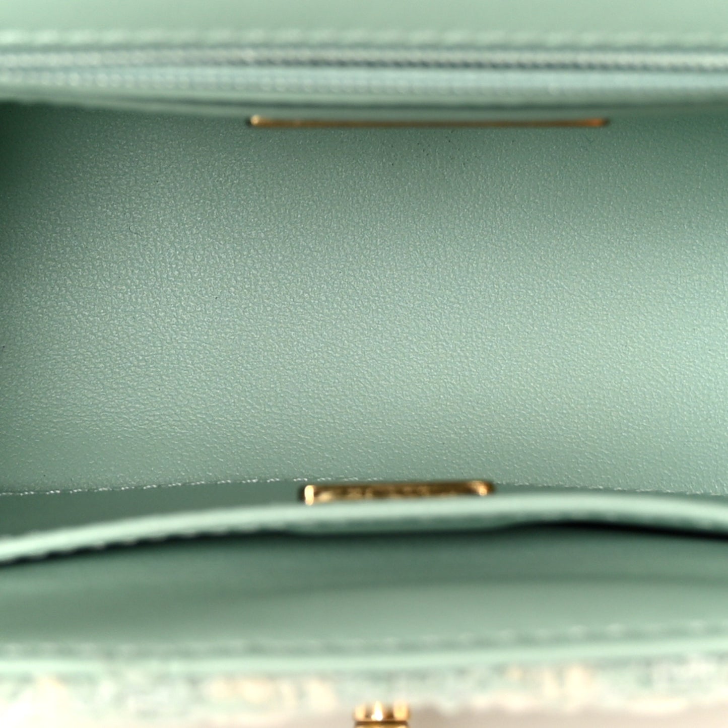 Tweed Handle Crush Top Handle Flap Bag Light Blue Ecru