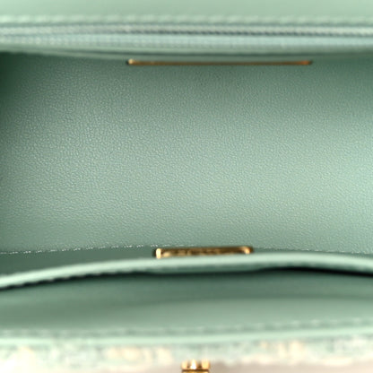 Chanel Tweed Handle Crush Top Handle Flap Bag Light Blue Ecru 5 of 12