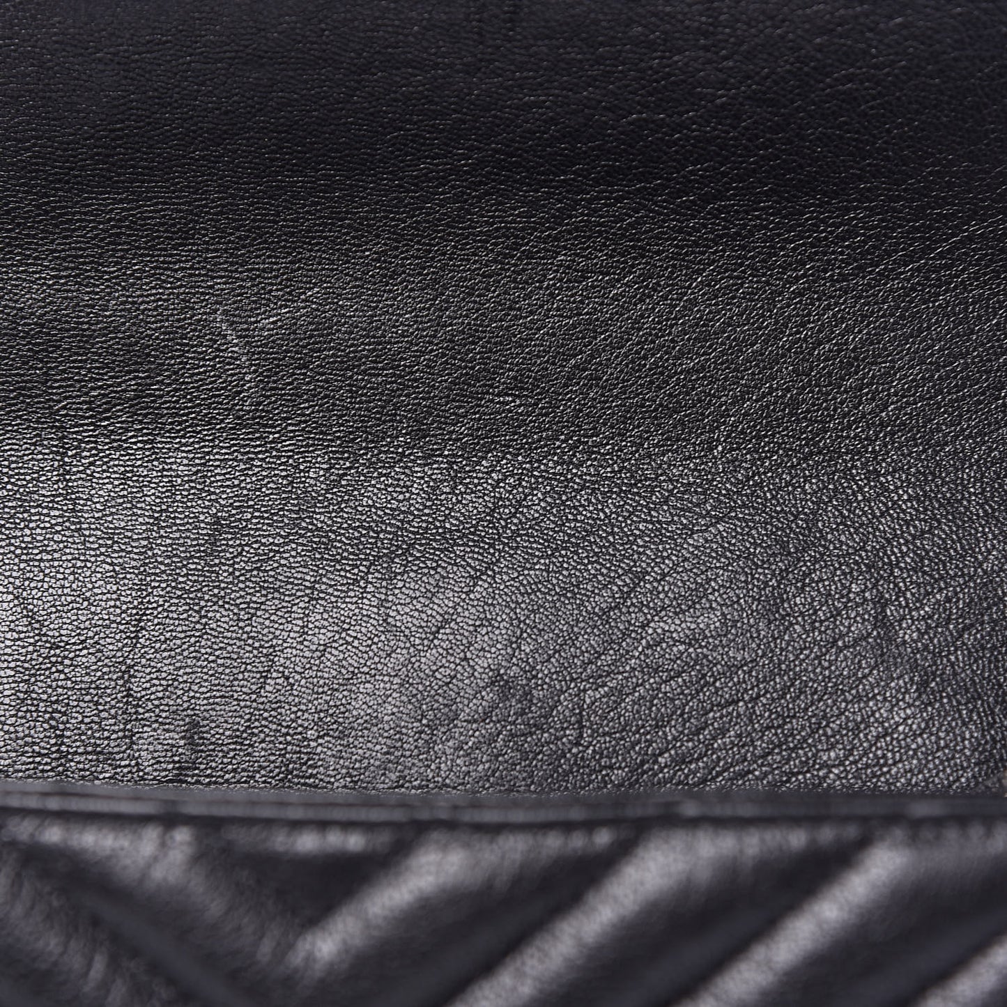 Sheepskin Matelasse Chevron Monogram Medium College Bag Black