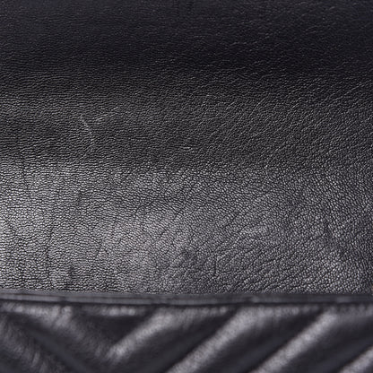 Saint Laurent Sheepskin Matelasse Chevron Monogram Medium College Bag Black 8 of 12
