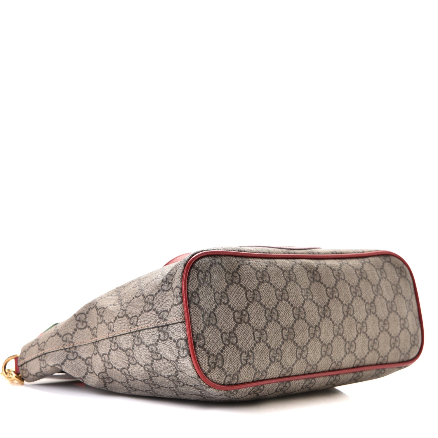 Gucci Soft GG Supreme Monogram Web Bosco Patch Small Crossbody Tote Beige Malva Hibiscus Red 7 of 8