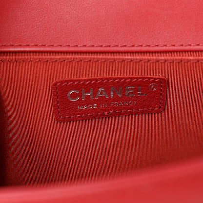 Chanel Lambskin Chevron Quilted Medium Boy Flap Dark Red 6 of 12