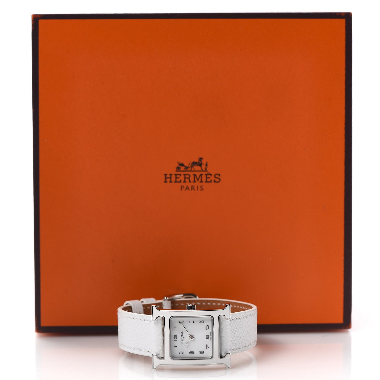Stainless Steel Epsom Lacquer 21mm Heure H Hour Quartz Watch Blanc