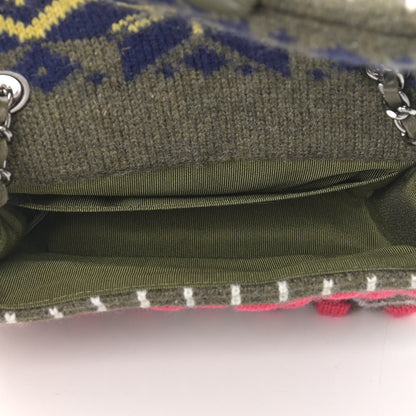 Chanel Cashmere Knit Extra Mini Single Flap Khaki Multicolor 5 of 9