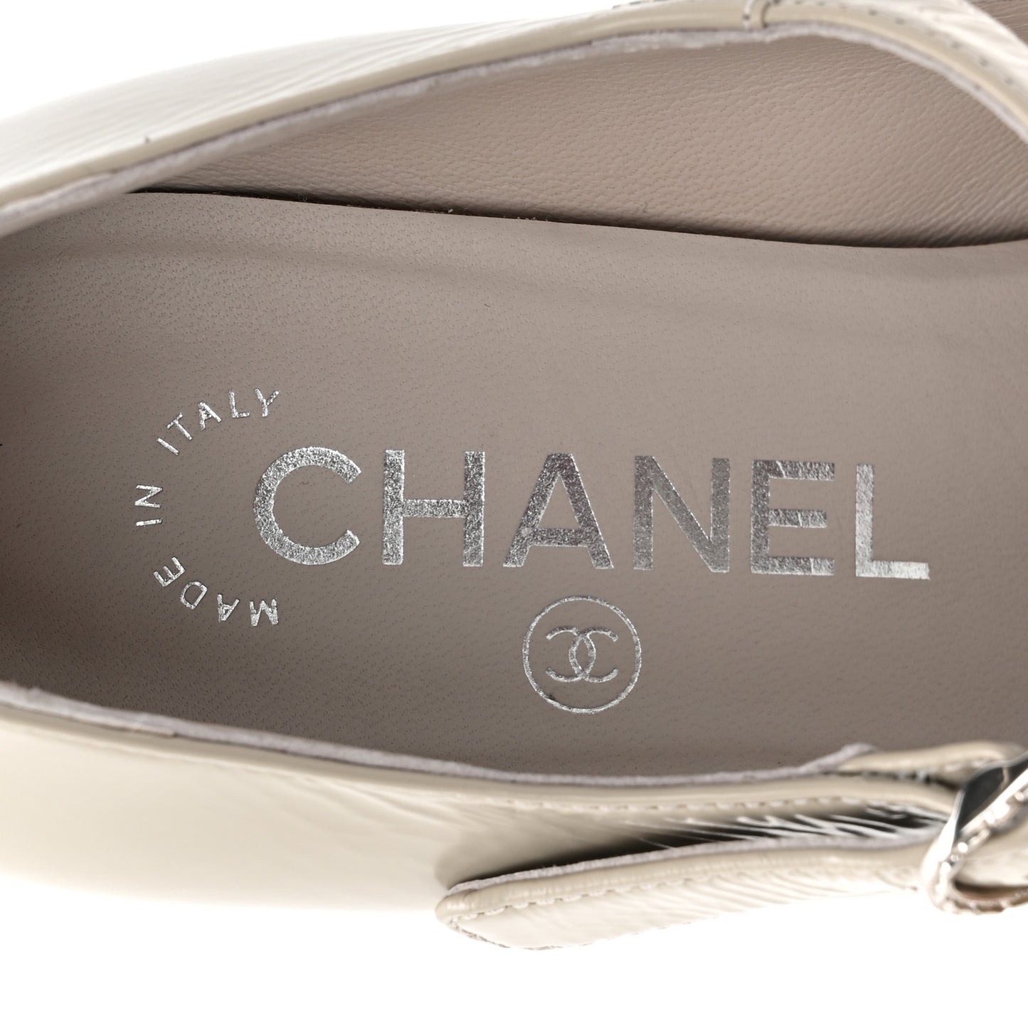 Shiny Goatskin Cap Toe Mary Jane Pumps 36 Grey Dark Grey