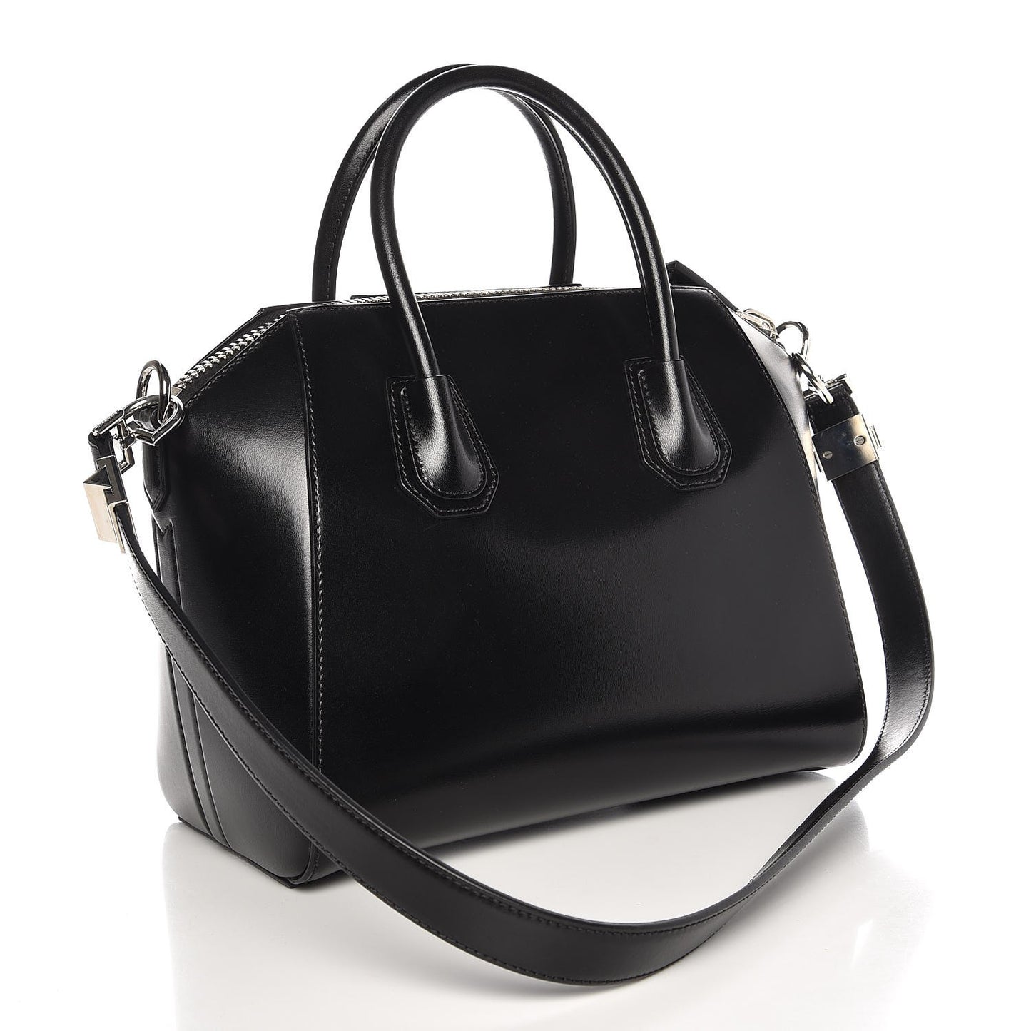 Shiny Lord Calfskin Small Antigona Black