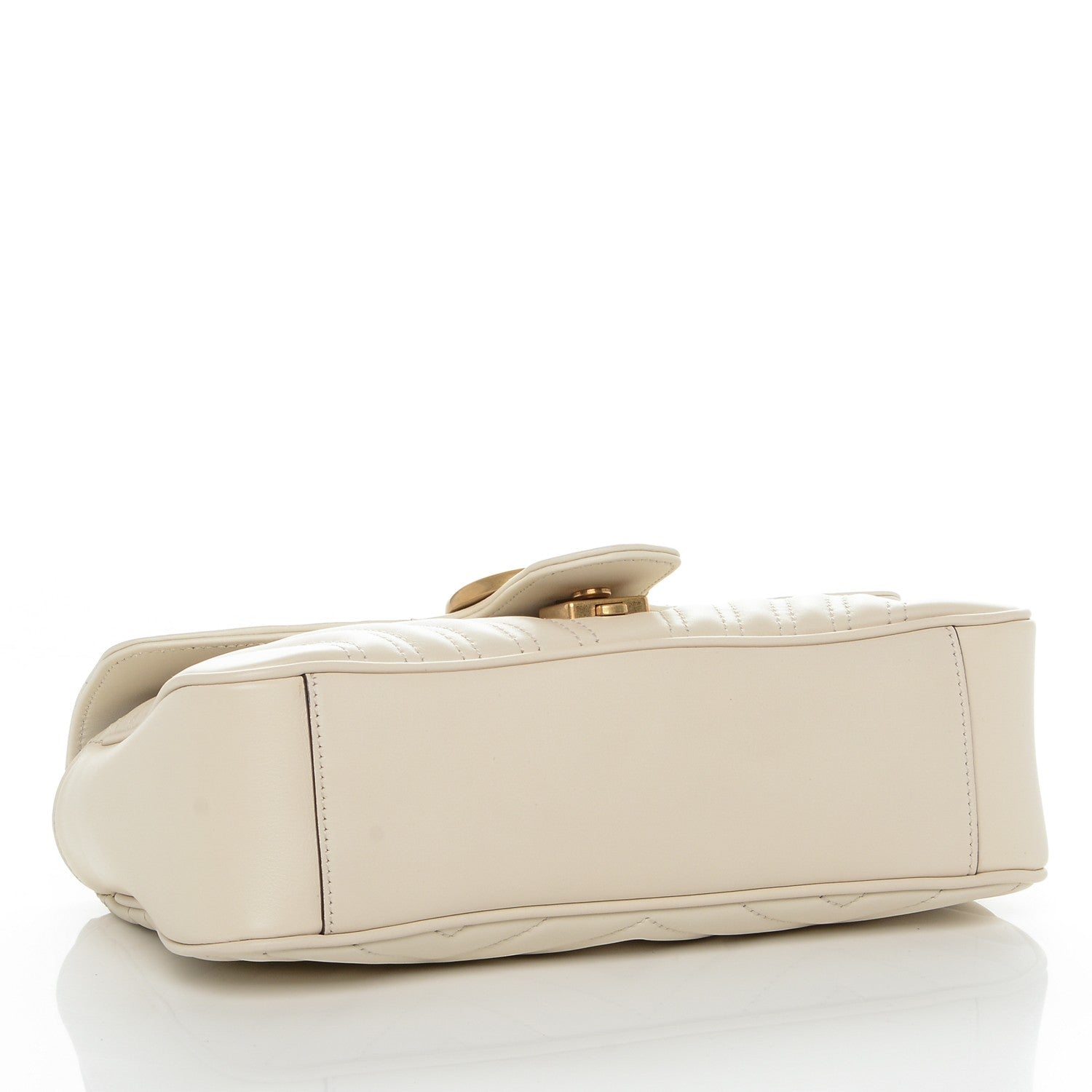 Gucci Calfskin Matelasse Small GG Marmont Shoulder Bag White 4 of 7