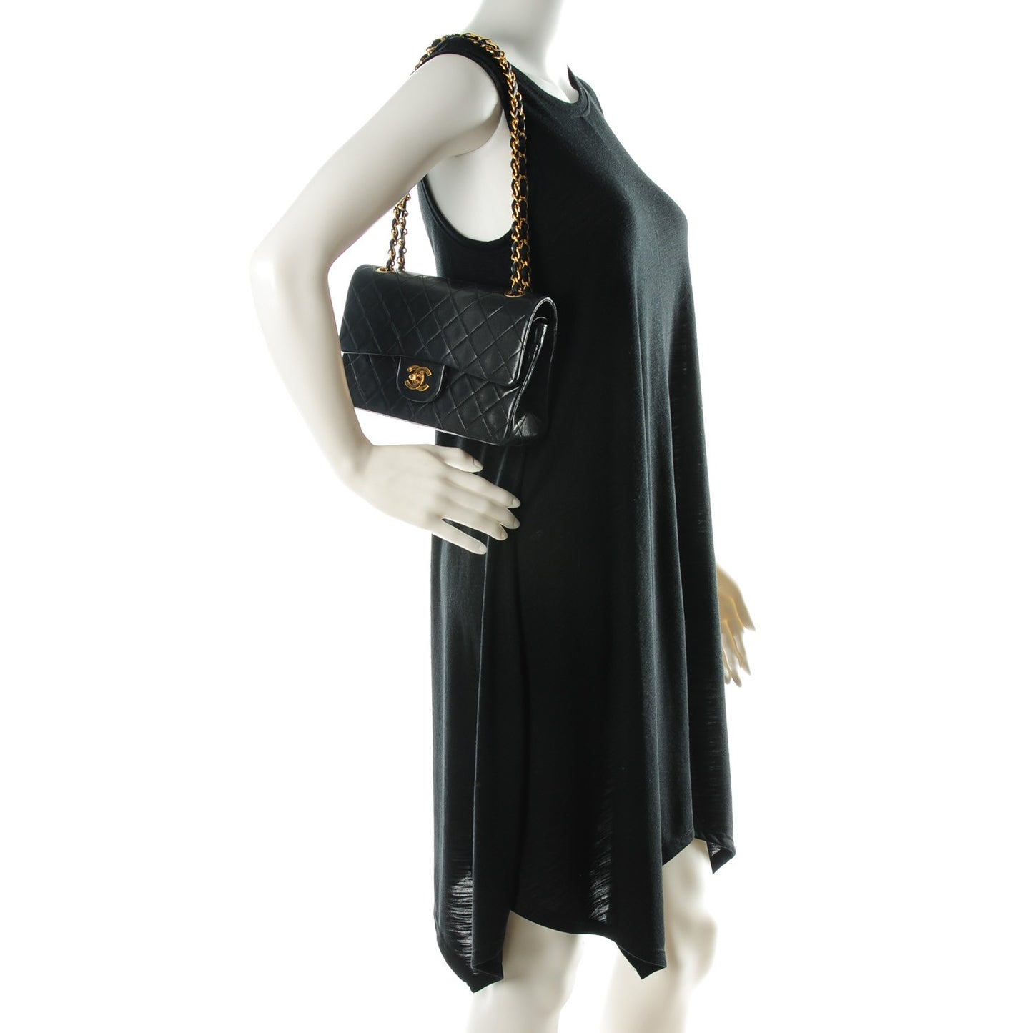 Lambskin Quilted Small Double Flap Black