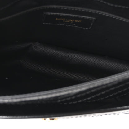 Saint Laurent Crinkled Calfskin Matelasse Monogram Baby Niki Chain Satchel Black 5 of 12