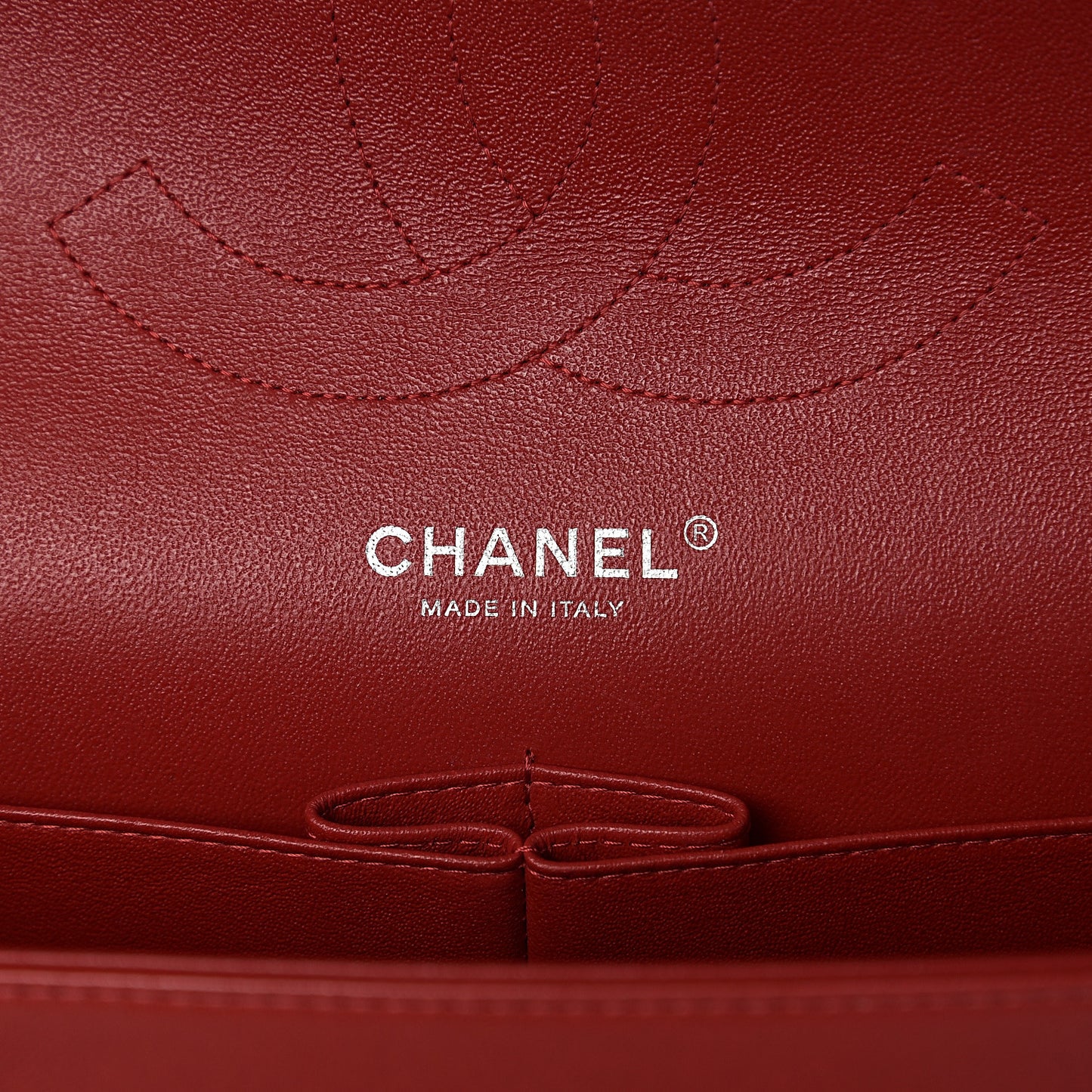 Lambskin Quilted Jumbo Double Flap Red