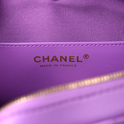 Chanel Lambskin Quilted CC In Love Heart Bag Purple 6 of 10