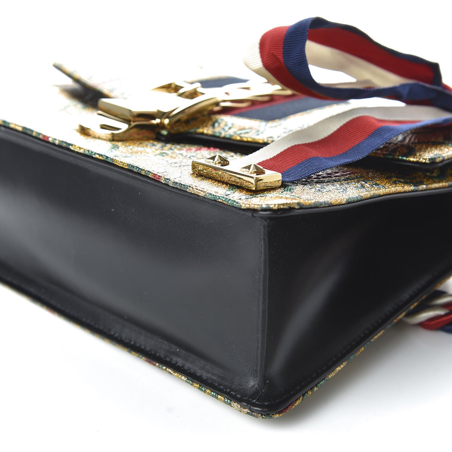 Gucci Iridescent Brocade Small Sylvie Shoulder Bag Gold 7 of 9