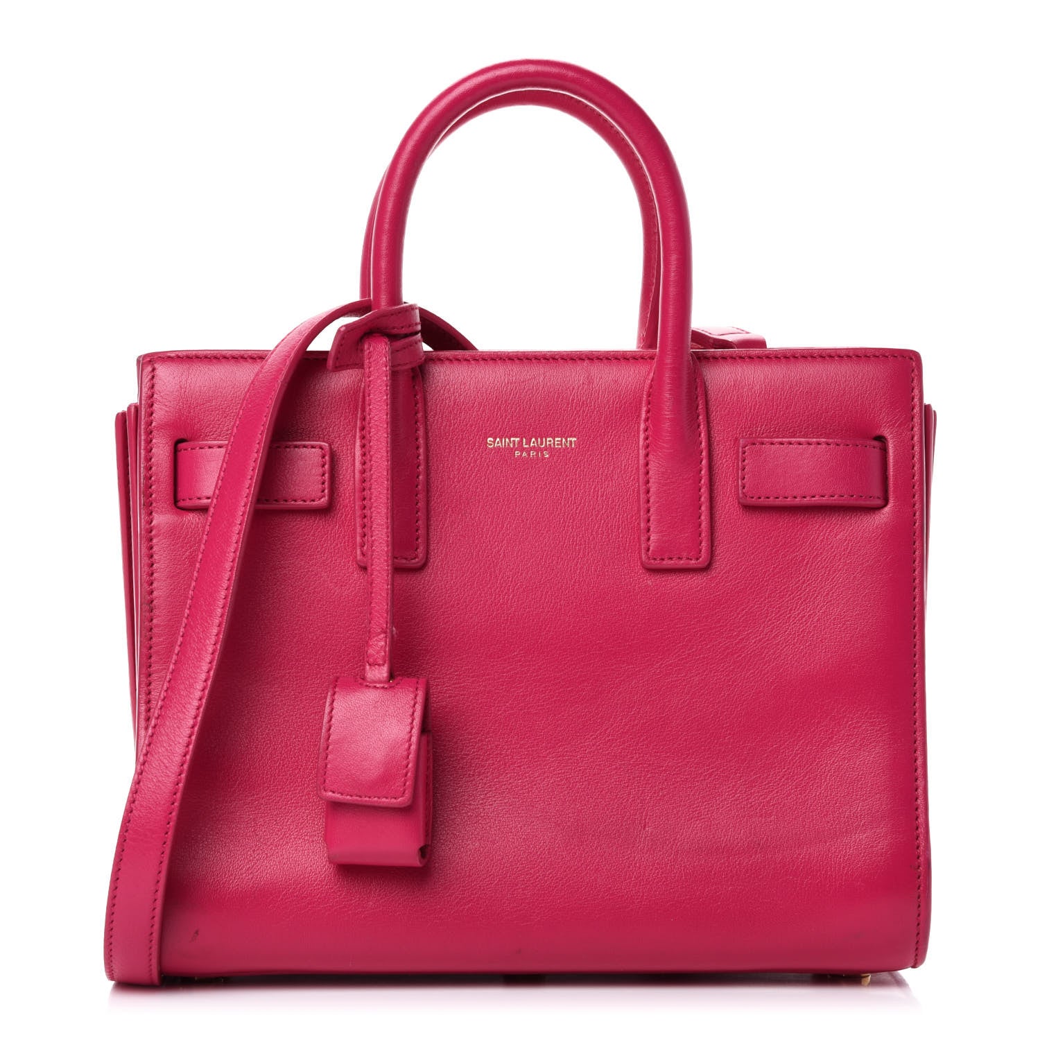 Saint Laurent Calfskin Nano Sac De Jour Lipstick Fuchsia 1 of 13