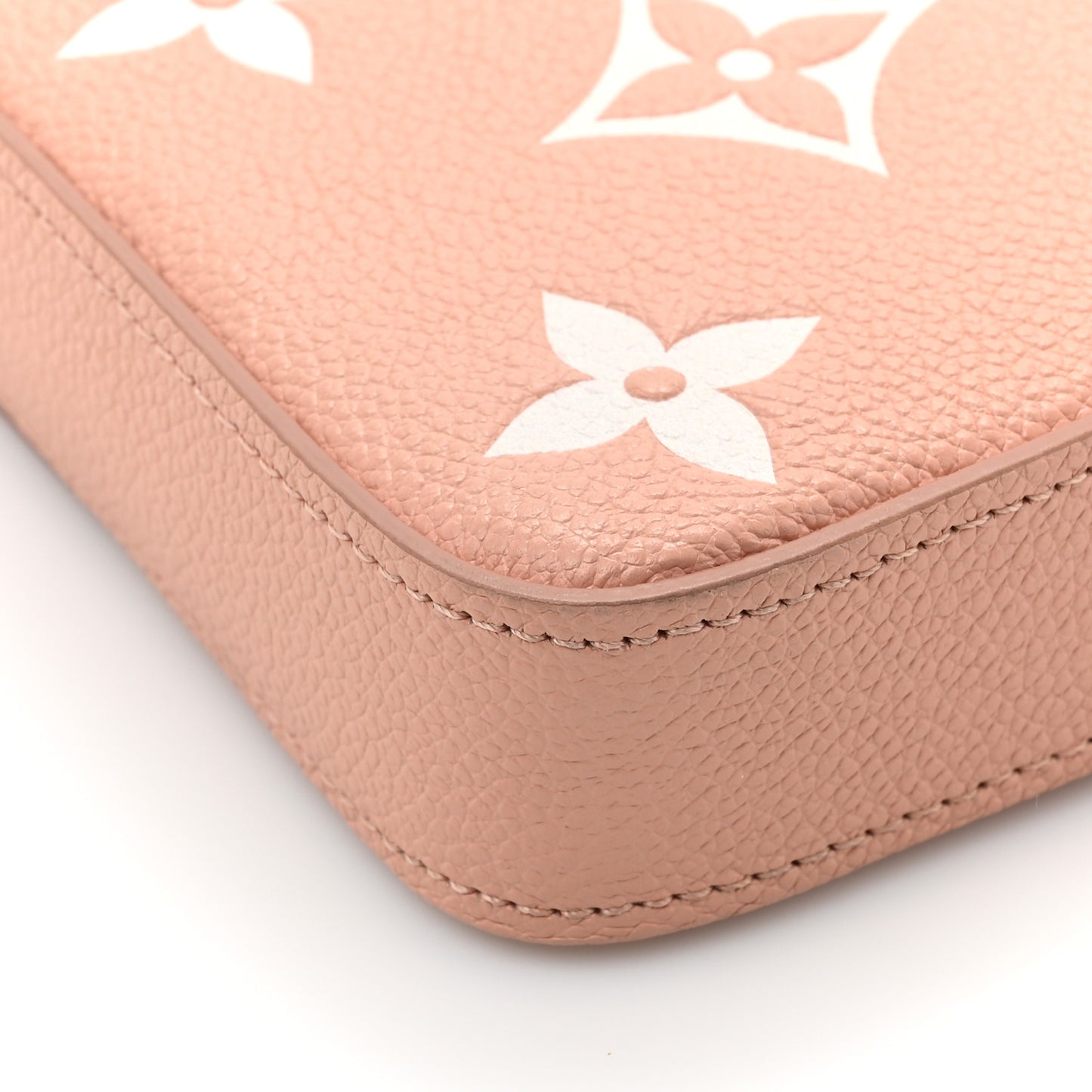 Empreinte Monogram Giant Felicie Pochette Chain Wallet Rose Trianon Creme