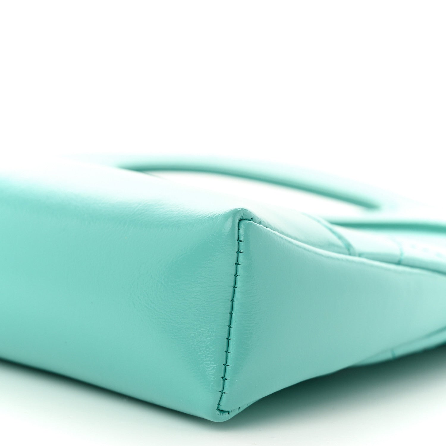 Chanel Shiny Crumpled Calfskin Quilted Nano 31 Shopping Bag Turquoise 10 of 11