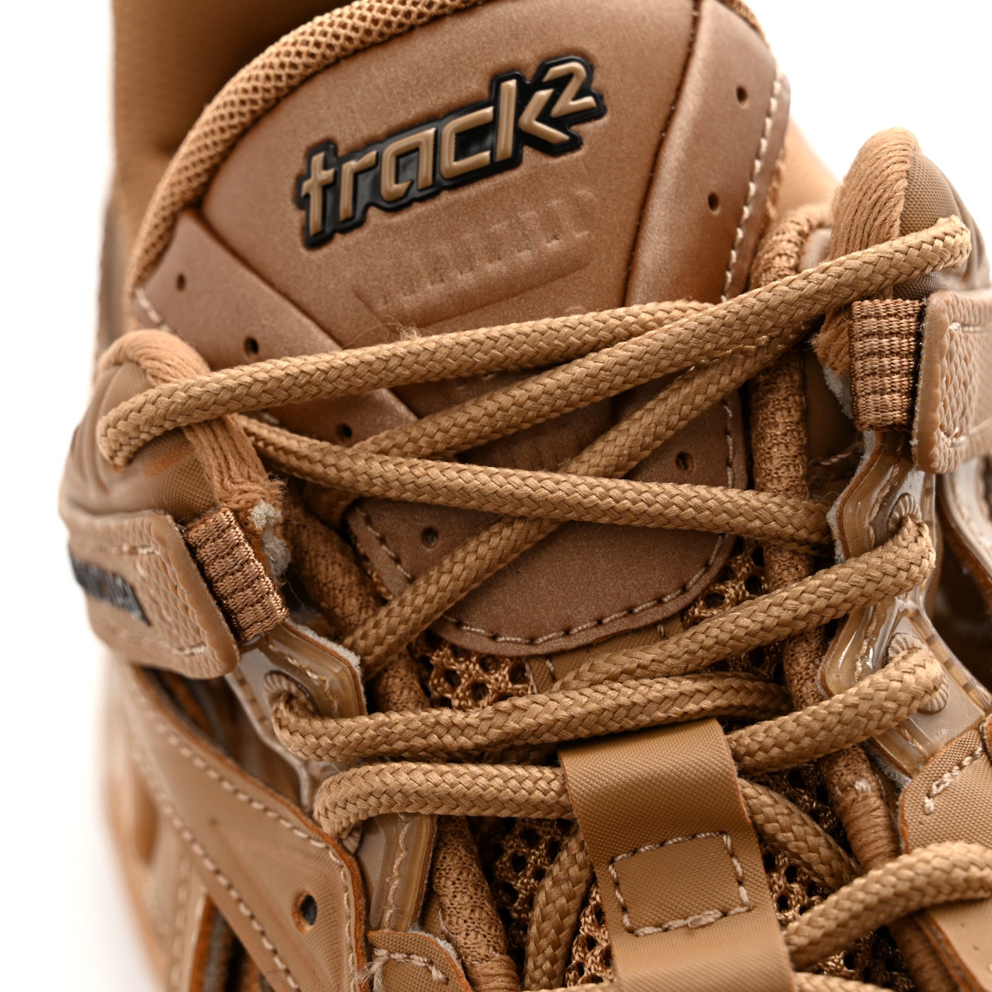 Rubber Mesh Monocolor Clear Sole Womens Track.2 Open Sneakers 40 Light Brown