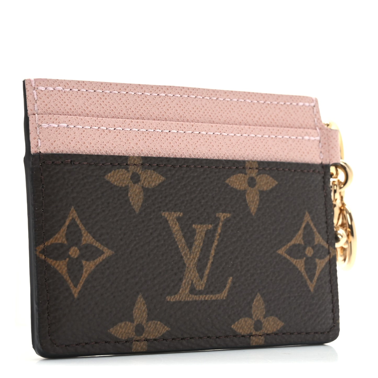 Monogram LV Charms Card Holder Rose Ballerine